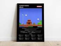 Image 1 of Super Mario Bros - NES Retro Game Poster