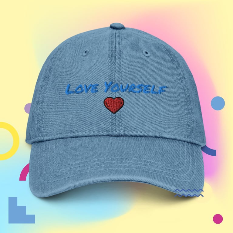 Love Yourself Denim Hat Image 3