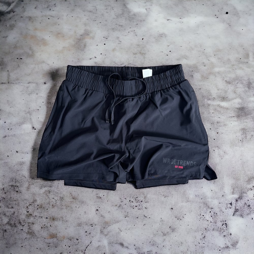 Image of BLACK - ESTABLISHED DOUBLE LAYER SHORTS