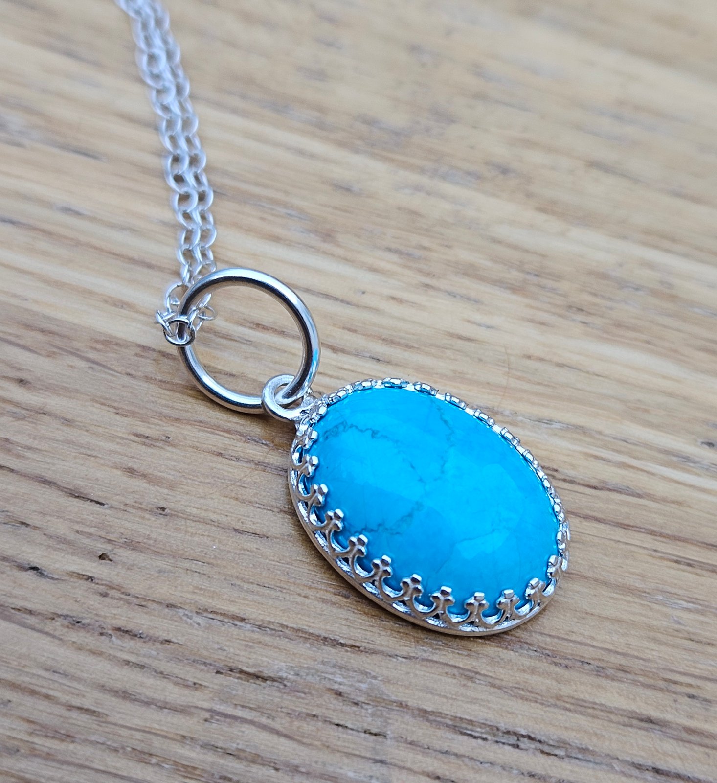 Turquoise Pendant on sale Sterling Silver Six Gemstones