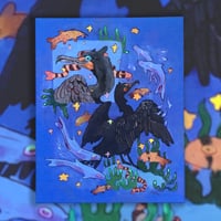 Image 1 of double crested cormorant print