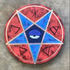  pentacle BRK/PURP/BLUE on wood disk