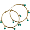 ISLA - Gold Turquoise Blue XL Hoop Earrings