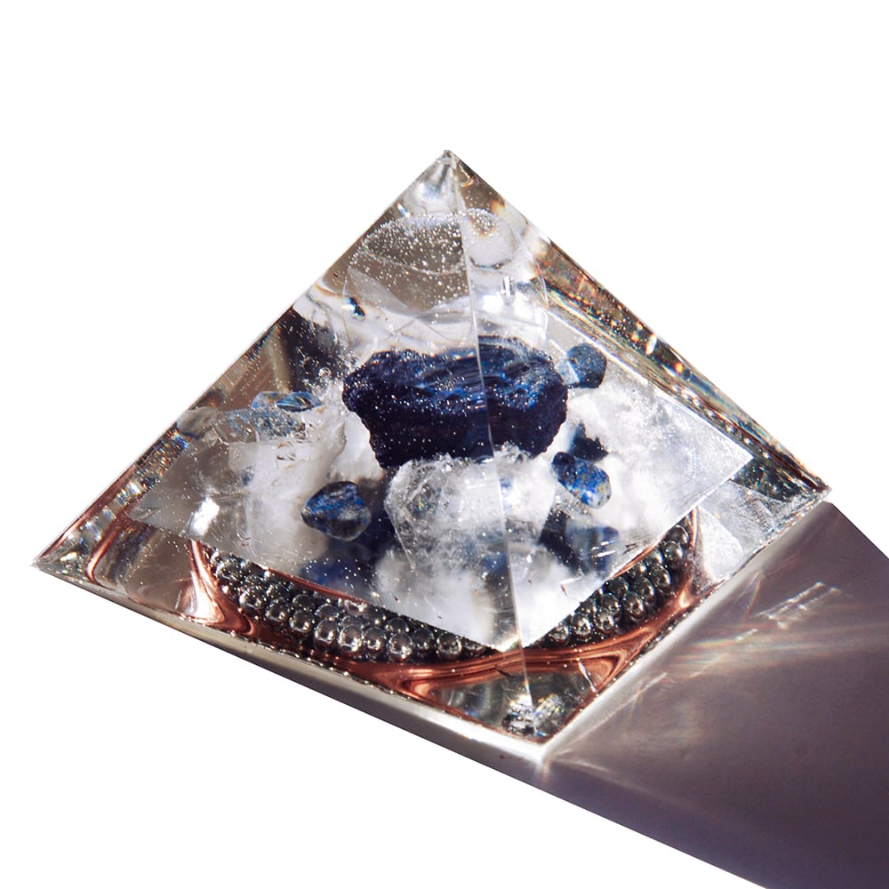 Image of Medium:  Quartz Sphere/Moroccan Azurite/Lapis Lazuli/Brazilian Quartz Points/SL - 20