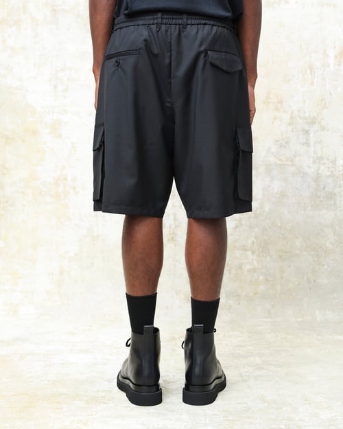 Image of Black Wool / Mohair Cargo Shorts