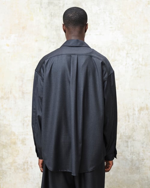 Image of Dark Grey Wool Minimal Shirt