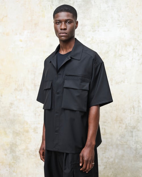 Image of Black Wool / Mohair Utility Shirt