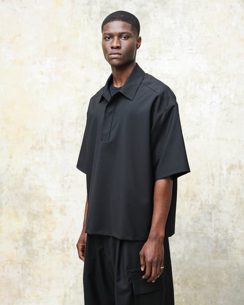 Image of Black Wool Mohair Polo