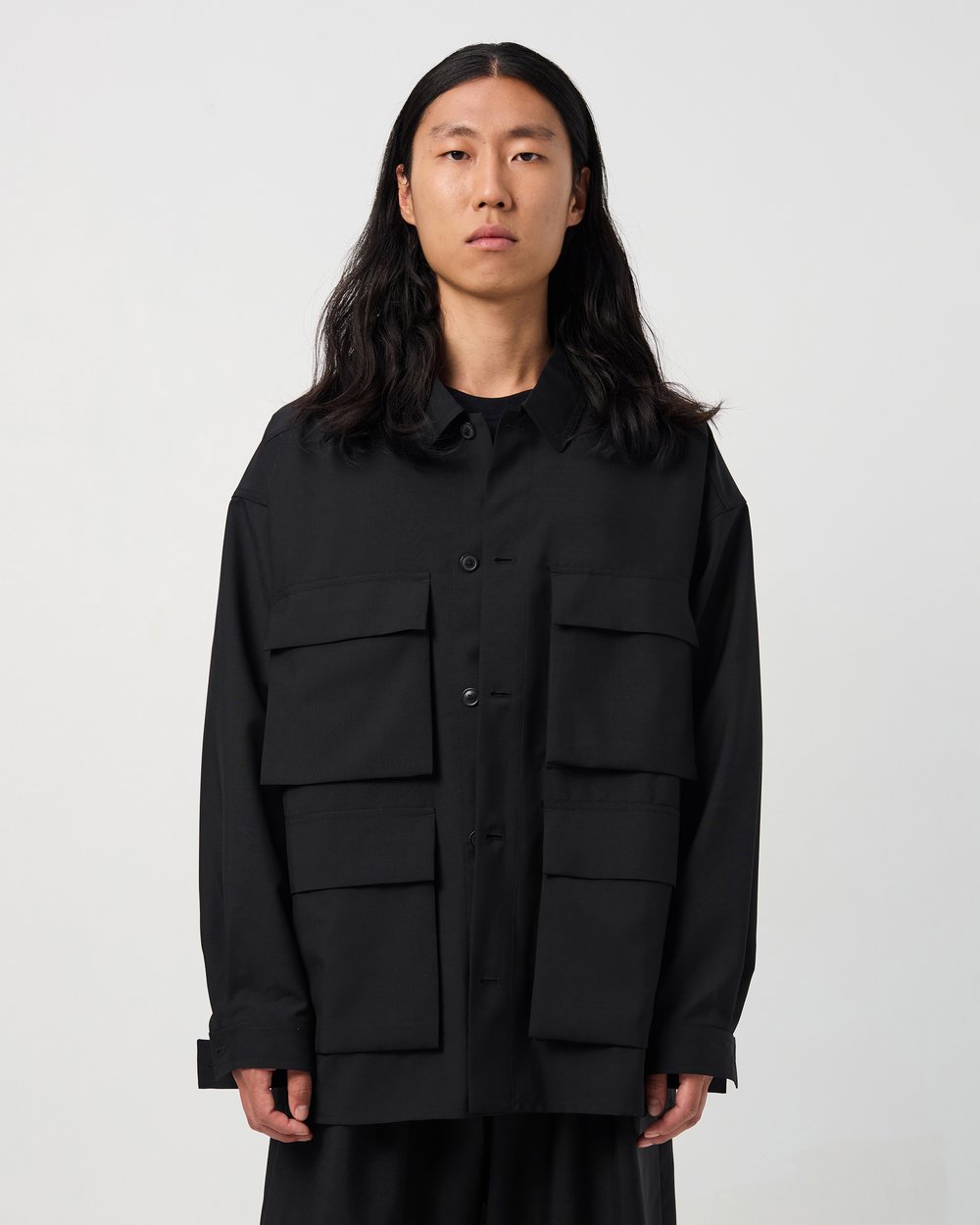 Image of Black Wool / Mohair Utility Jacket
