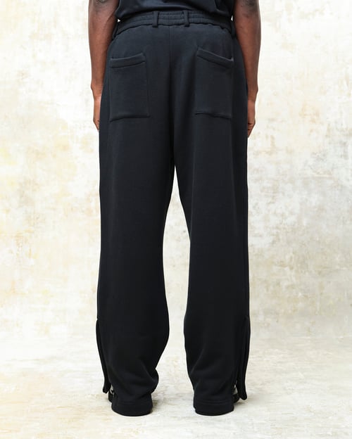Image of Black Cotton Lownn Straight Sweatpants