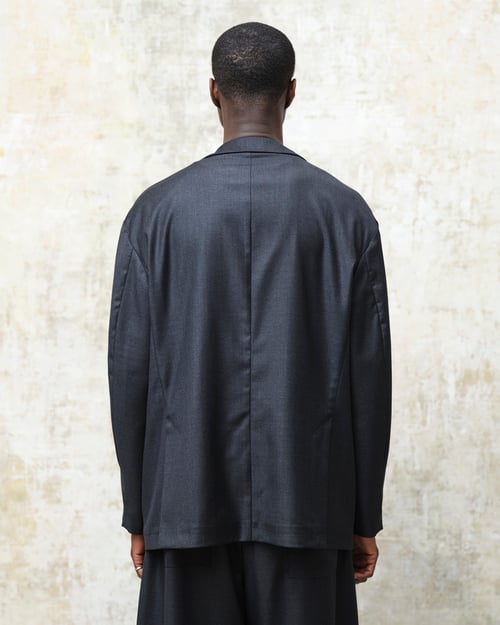 Image of Dark Grey Wool Double-Breasted Jacket