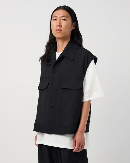 Image of Black Wool / Mohair Workwear Vest