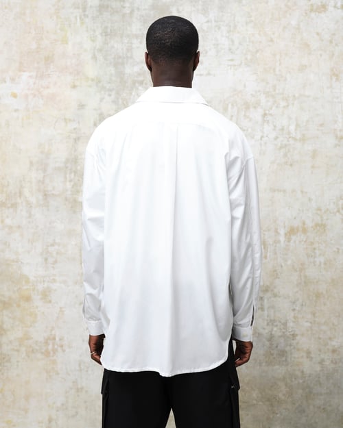 Image of White Popeline Cotton Minimal Shirt