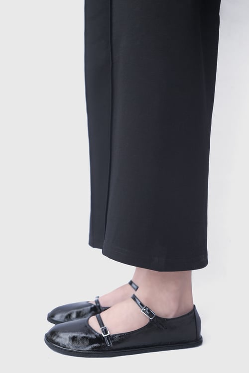 Image of Margot strappy flats in Patent Black