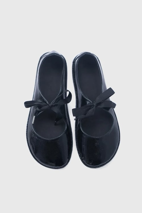 Image of Passion Ballet flats in Patent black - Ready to ship