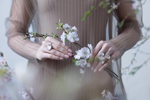 Image of "Love" silver ring with rock crystal · AMOR ·