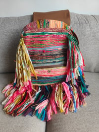 Image 6 of 1-Frill sari Bohemian Back Pack with leather straps