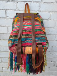 Image 9 of 1-Frill sari Bohemian Back Pack with leather straps
