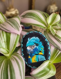 Image 4 of Broche brodée LE ARA BLEU