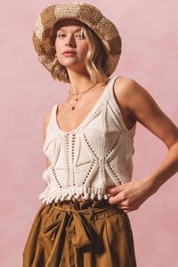 Image 2 of KNIT CROP TANK - MIDDLE MAY 