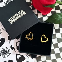 Image 2 of ALANA - Spike Huggie Hoops (Gold)