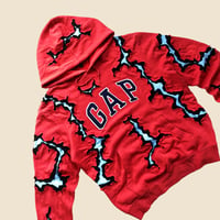 Image 5 of REWORKED RED GAP CRACKED HOODIE SIZE M