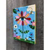 CRAZY for SPRING series - Wide-Eyed Flower and Bees 5" x 7" canvas painting