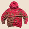 REWORKED NIKE RED BROWN FLOW HOODIE SIZE M