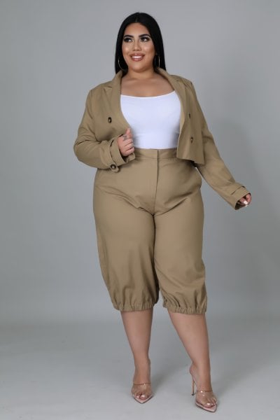 Image of 3PACK PLUS SIZE CHINA Babe Short Set-KHAKI