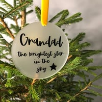 Image 1 of Personalised Brightest Star Remembrance Acrylic Christmas Decoration 2023 - memorial decoration