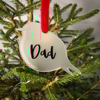 Image 1 of Personalised Acrylic Robin 2025 Christmas Decoration - memorial decoration
