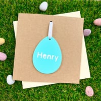 Image 1 of Personalised Easter Acrylic Egg Decoration Card