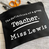 Image 2 of Personalised Name Teacher Pouch Thank You Gift