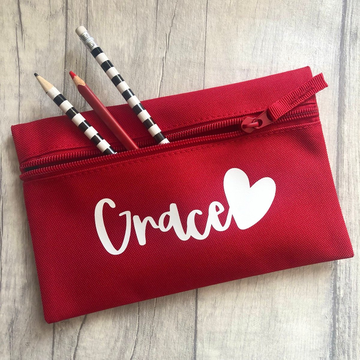 Personalised Heart School Pencil Case Alphabet Bespoke Creations personalised-heart-school-pencil-case-alphabet-bespoke-creations