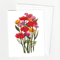 Image 1 of Zinnias - A2 Greeting Card