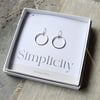 Silver hammered open circle earrings