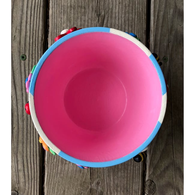 CRAZY for SPRING series - Bees, Flowers and Ladybugs Clay Sculpture Planter