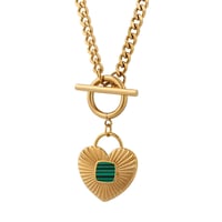 Image 6 of Malachite Heart Necklace