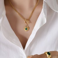 Image 3 of Malachite Heart Necklace