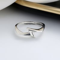 Image 4 of 'Flash' Lightning Bolt Silver Ring Adjustable