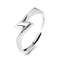 Image 1 of 'Flash' Lightning Bolt Silver Ring Adjustable