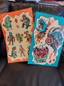 Image of 11x17 Kaiju Flashsheets Orange and Blue