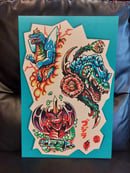 Image of 11x17 Kaiju Flashsheets Orange and Blue