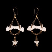 "Tori" Raccoon Vertebrae Bone Earrings