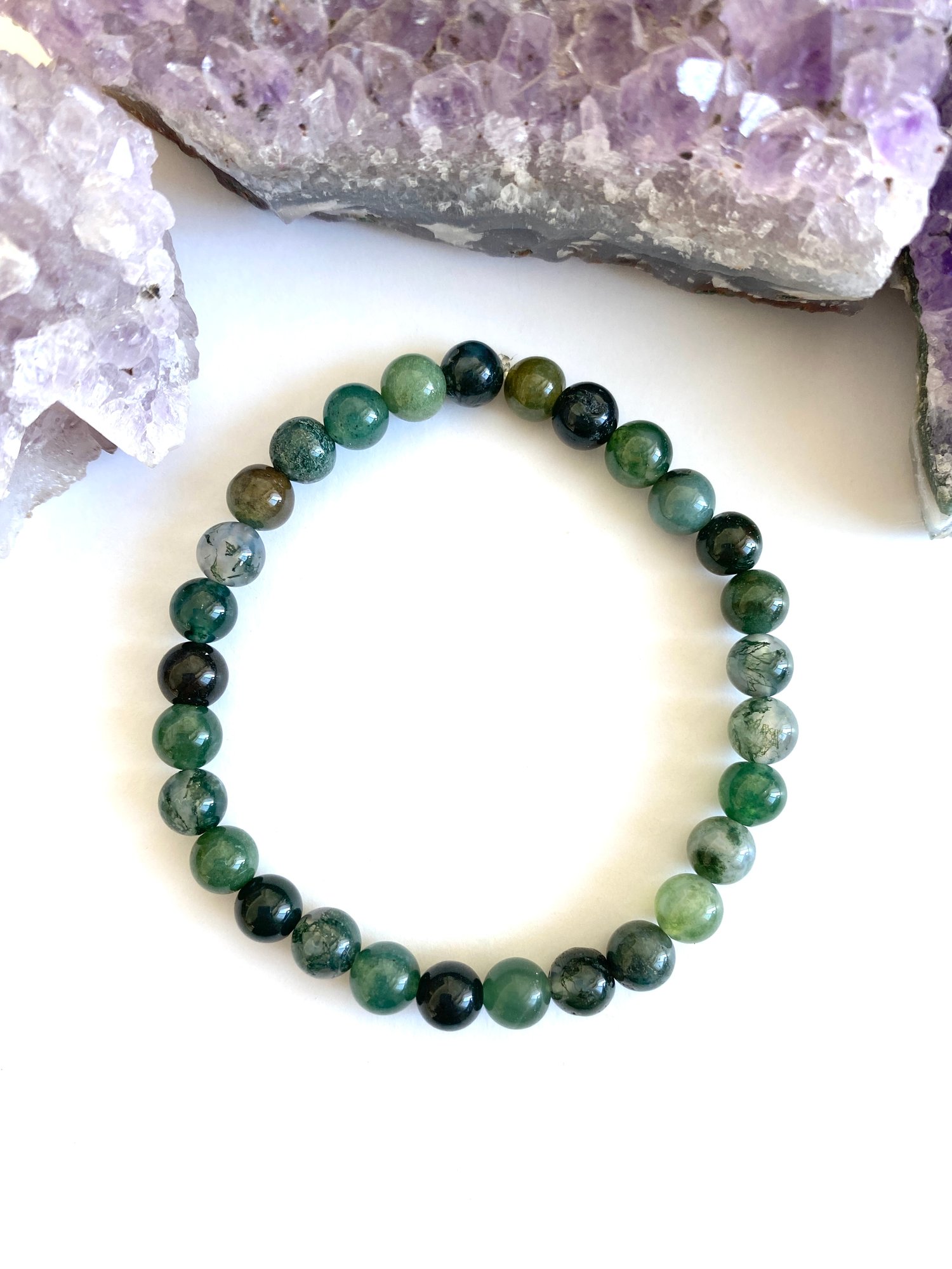 Image of Moss Agate Stacking Bracelet