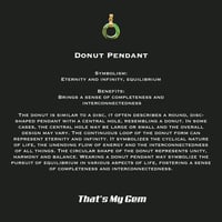 Image 5 of 10K Mini Donut Pendant Dark Green Marbled Jade