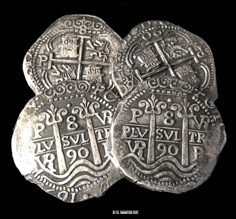 Potosi Bolivia: 1690 "VR" 8 Reales, Treasure Cob