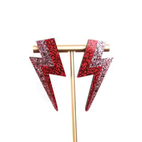 Image 1 of 'Flash' Lightning Bolt (Glam Rock Party Earrings) 