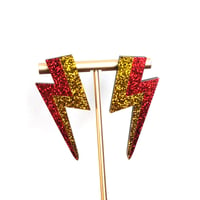 Image 3 of 'Flash' Lightning Bolt (Glam Rock Party Earrings) 