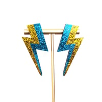 Image 2 of 'Flash' Lightning Bolt (Glam Rock Party Earrings) 